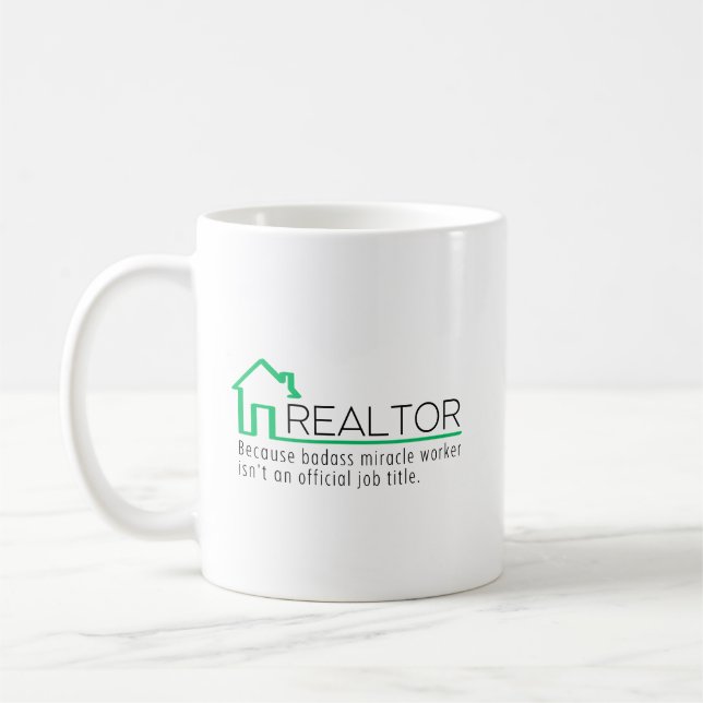 Personalized Realtor Miracle Worker Gift Coffee Mug (Left)