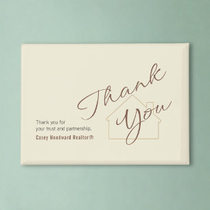 Personalized Realtor Thank You Minimalist Script  Magnet