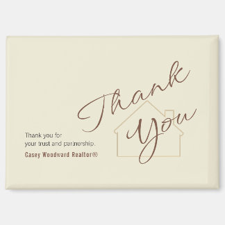 Personalized Realtor Thank You Minimalist Script  Magnet