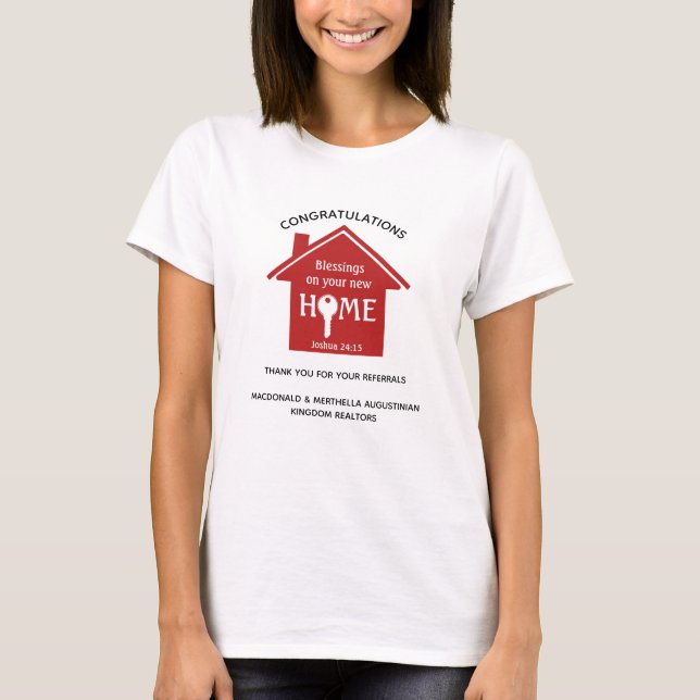 Personalized Realtor To Client Gift Referrals T-Shirt (Front)