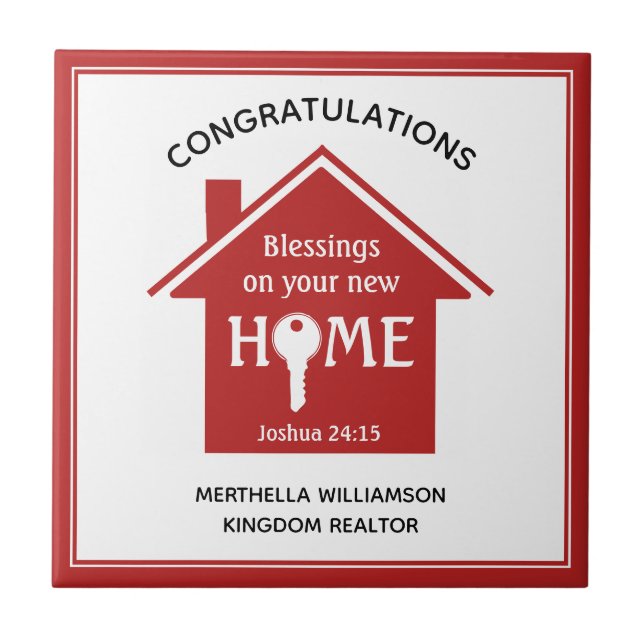 Personalized Realtor to Client New Home Ceramic Tile (Front)