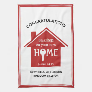 Personalized Realtor to Client New Home Kitchen Towel