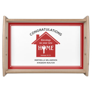 Personalized Realtor to Client New Home Serving Tray