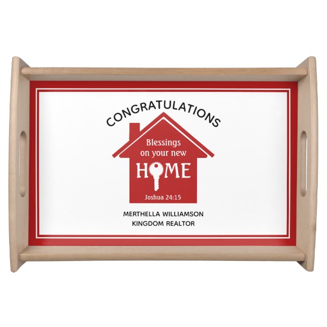 Personalized Realtor to Client New Home Serving Tray (Front)