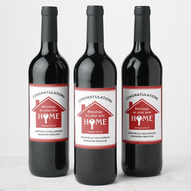 Personalized Realtor to Client New Home Wine Label (Bottles)