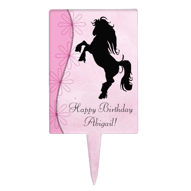 Personalized Rearing Horse Cake Topper (Front)