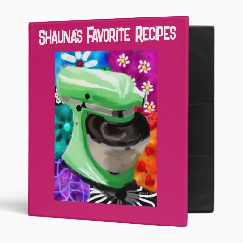 Personalized Recipe Binder wStand Mixer Funky Art
