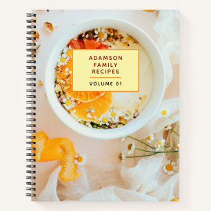 Personalized Recipe Book. with Name. Modern Family Notebook