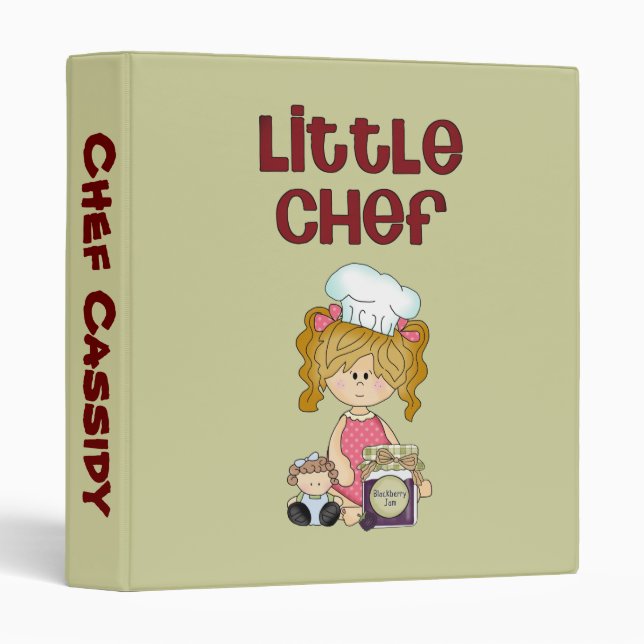 Personalized Recipe Books Cute Kids binders (Front/Spine)
