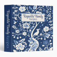 Personalized Recipe Cookbook Blue and White