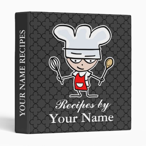 Personalized recipe cookbook  quatrefoil pattern binder