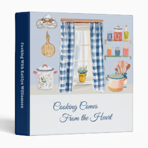 Personalized Recipe Custom Cozy Kitchen Monogram 3 Ring Binder