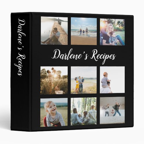 Personalized Recipe Family Photo Collage Name 3 Ring Binder