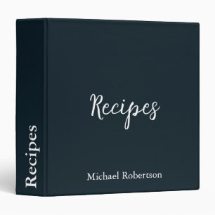 Personalized Recipe Journal  3 Ring Binder