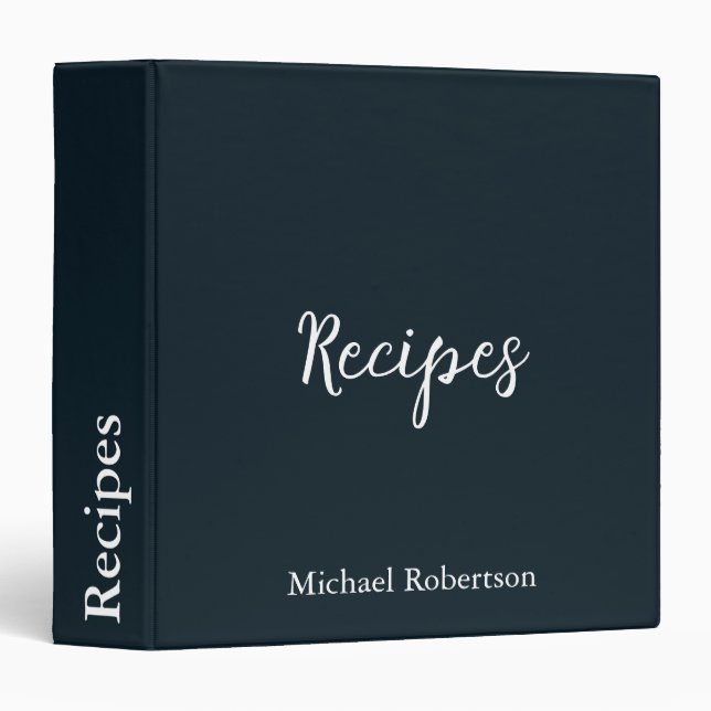 Personalized Recipe Journal  3 Ring Binder (Front/Spine)