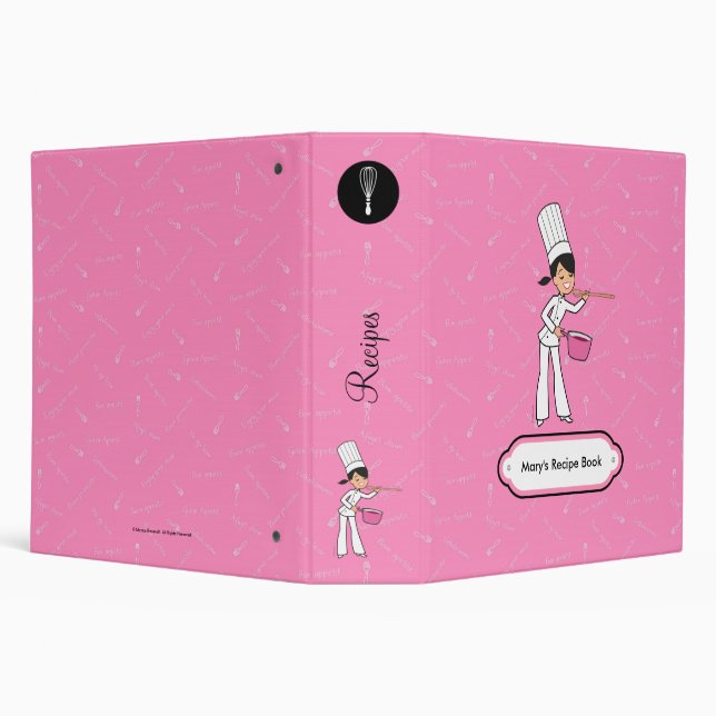 Personalized Recipe Journal Binder Illustrated (Background)