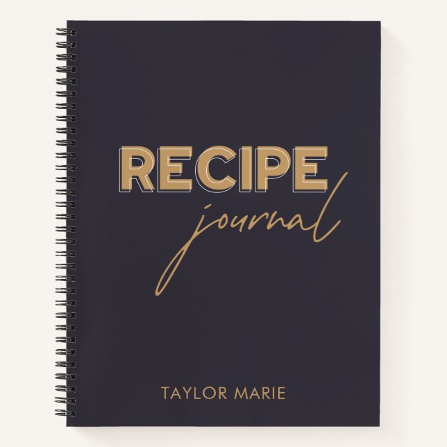 Personalized Recipe Journal | Indigo Blue (Front)