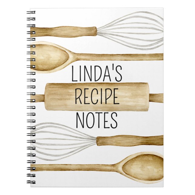 Personalized Recipe Journal or Kitchen Notebook (Front)