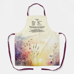 Personalized Recipe Keepsake Wildflower Watecolor Apron