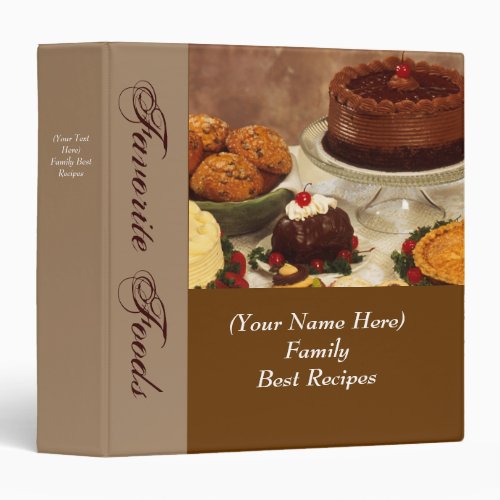 Personalized Recipe or Menu Food Binder