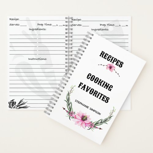 Personalized Recipe Organizer Modern Recipe Book