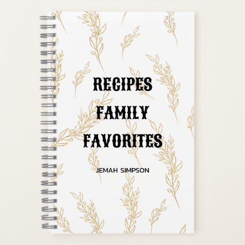 Personalized Recipe Organizer Notebook