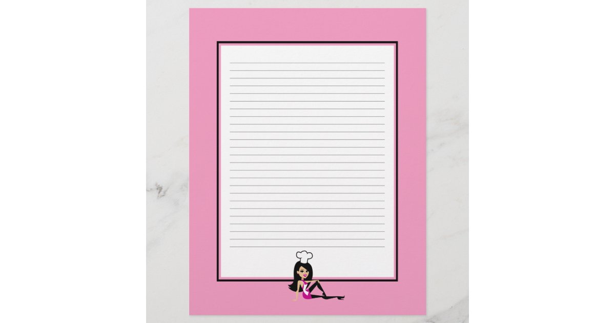 Personalized Recipe Paper, Zazzle