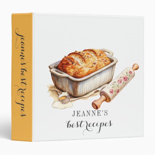Personalized Recipes 3 Ring Binder