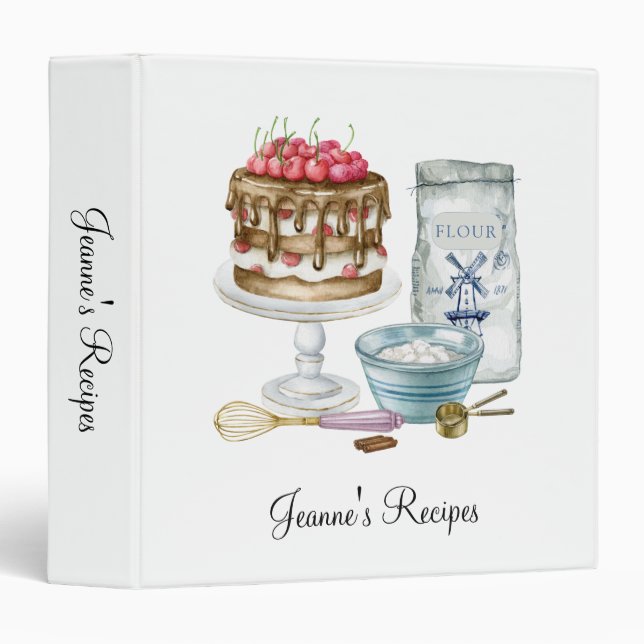 Personalized Recipes 3 Ring Binder (Front/Spine)