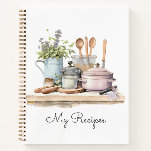 Personalized Recipes 3 Ring Binder Notebook