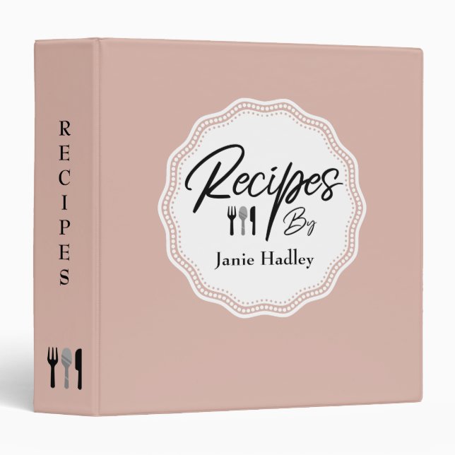 Personalized Recipes Book 3 Ring Binder (Front/Spine)