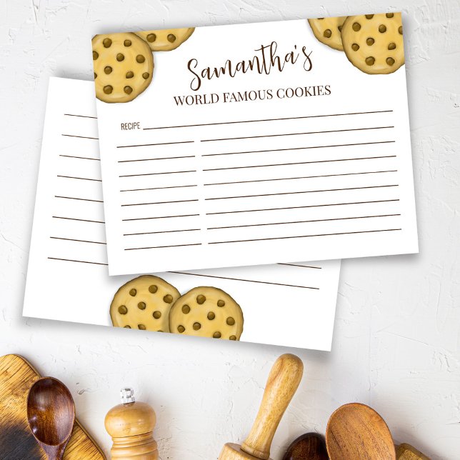 Personalized Recipes Chocolate Chip Cookie Baking (4.25"x 5.5" card printed with vibrant colors. on High quality cardstock. )