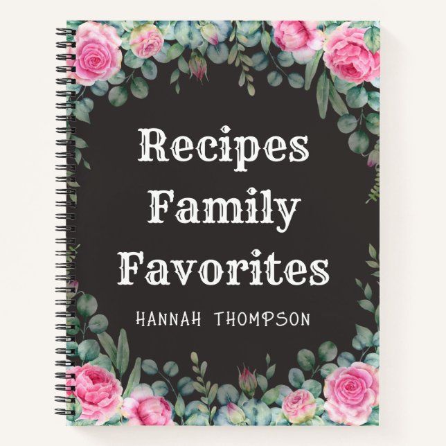 Personalized Recipes Family Favorites Organizer Notebook (Front)