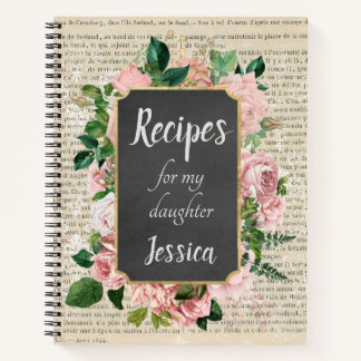 Personalized Recipes for my Daughter on Newsprint Notebook
