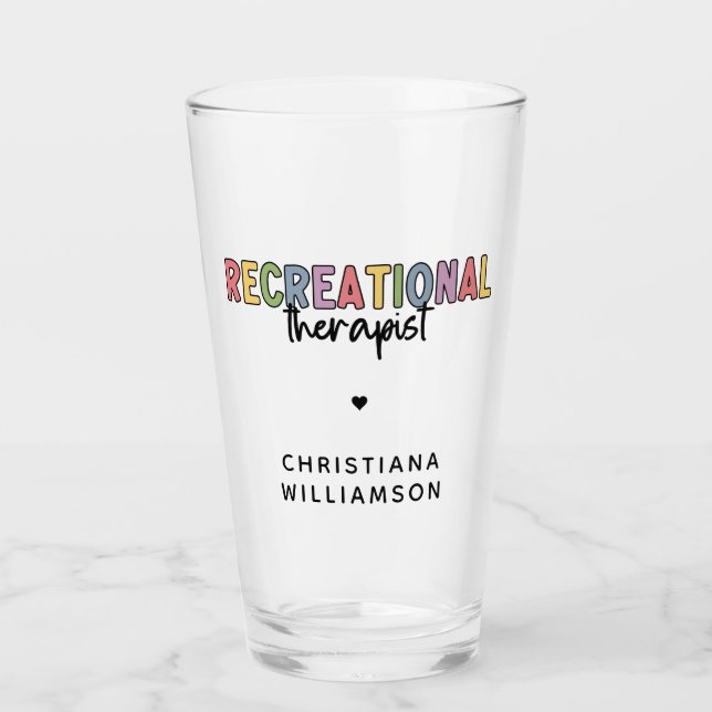 Personalized Recreational Therapist Glass (Front)