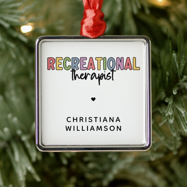 Personalized Recreational Therapist Metal Ornament (Tree)