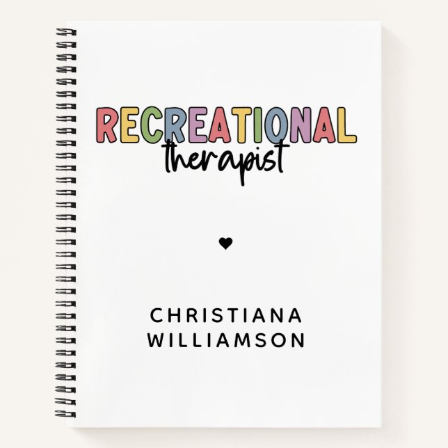 Personalized Recreational Therapist Notebook (Front)