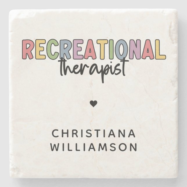 Personalized Recreational Therapist Stone Coaster (Front)