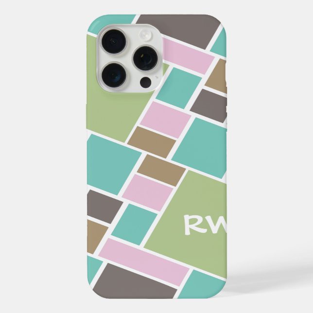 Personalized Rectangle  and squares  pattern Iphone Case (Back)