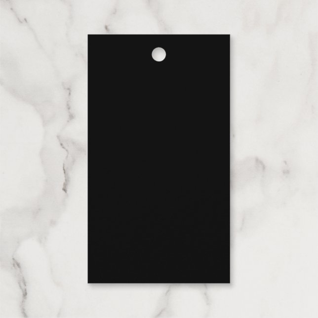 Personalized Rectangle Black Foil Gift Tags (Back)