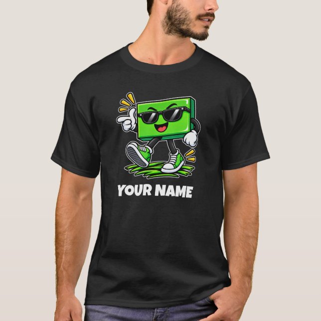 Personalized Rectangle Name & Custom Text T-Shirt (Front)