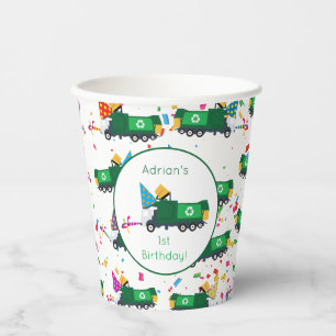 Personalized Recycling Garbage Truck Party Paper Cups