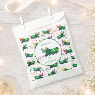 Personalized Recycling Garbage Truck Party Pattern Favor Bag