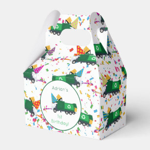 Personalized Recycling Garbage Truck Party Pattern Favor Boxes