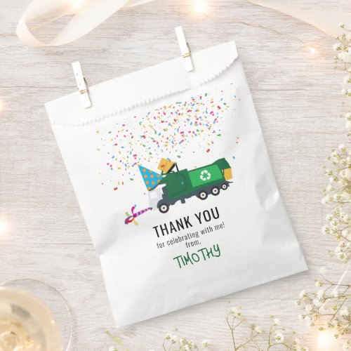 Personalized Recycling Garbage Truck Party Theme Favor Bag