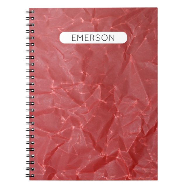 Personalized Red Abstract Notebook (Front)