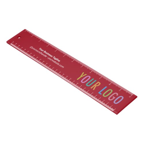 Personalized Red Acrylic Ruler Custom Logo Printed