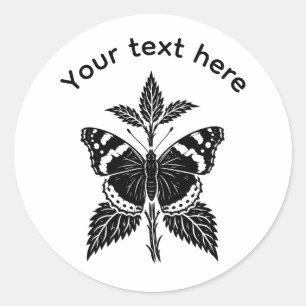 Personalized Red Admiral Butterfly Nature Sticker