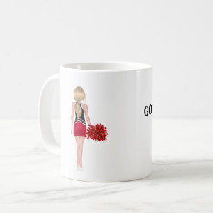 Personalized Red and Black Cheerleader Coffee Mug