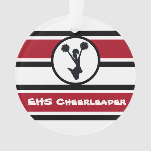 Personalized Red and Black Cheerleader Ornament